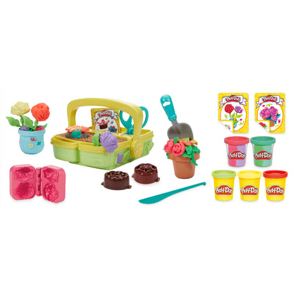 Juego de Play Doh con macetas coloridas y herramientas para crear flores