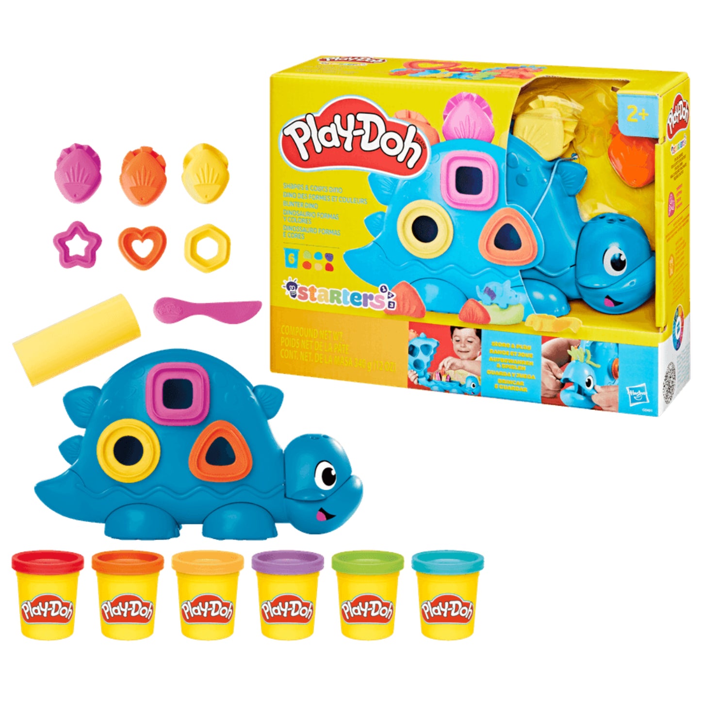 Juguete Play-Doh tortuga azul con herramientas y moldes, para niños a partir de 2 años