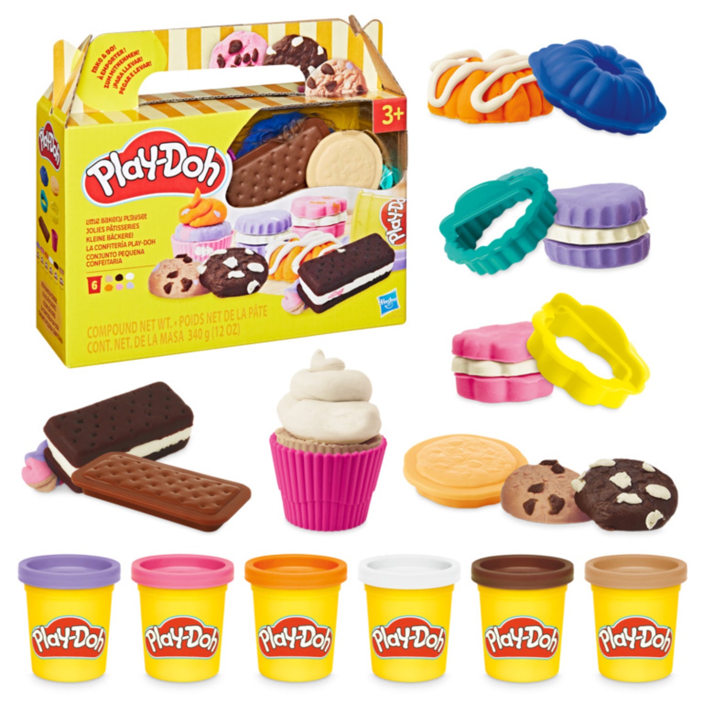 Juego de Play-Doh colores vibrantes con accesorios para crear postres y dulces divertidos