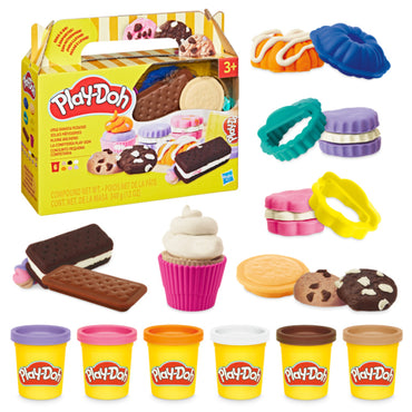 Juego de Play-Doh colores vibrantes con accesorios para crear postres y dulces divertidos