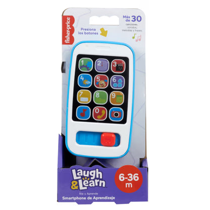 Fisher-Price Teléfono Inteligente Ríe y Aprende Azul – Luces y Sonidos