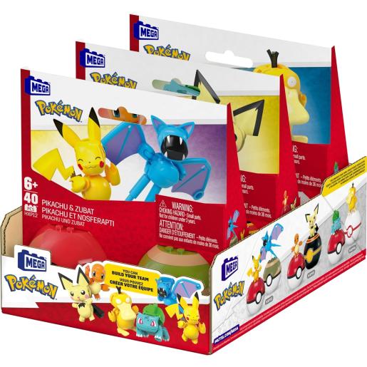 Juego de figuras Pokémon Pikachu y Zubat, lado derecho, vista de exhibición
