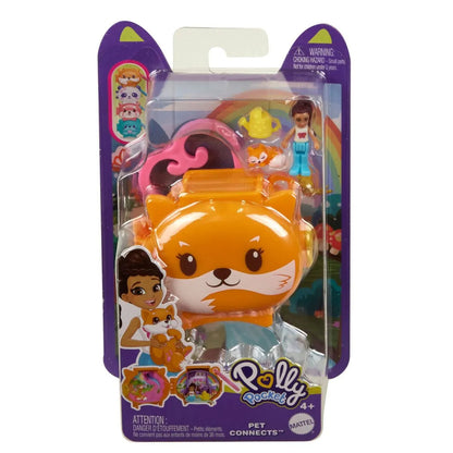 Mascota Polly Pocket naranja en empaque, juguete para niños con personajes coloridos
