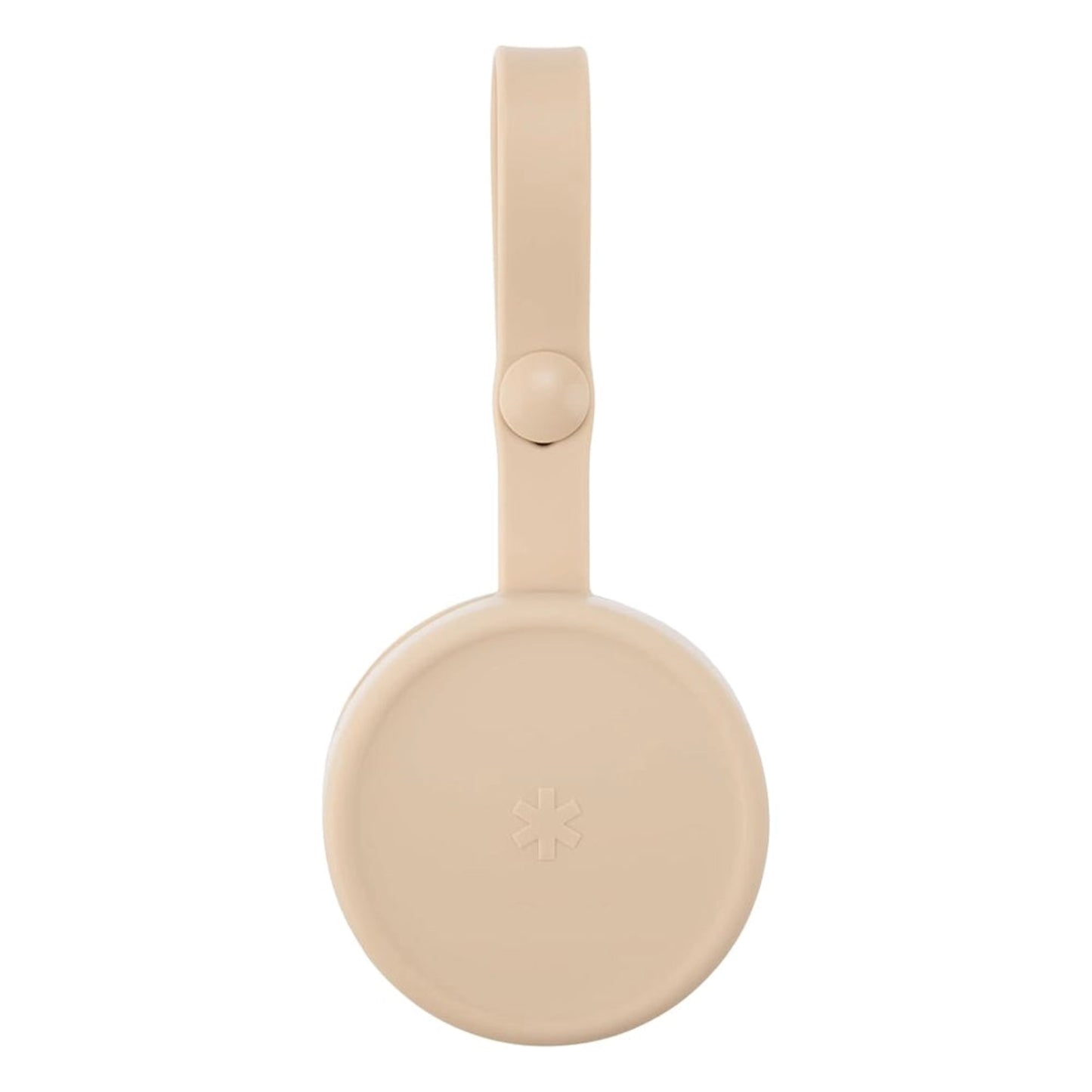 Portachup beige de SKIP*HOP, vista frontal ideal para transportar chupetes