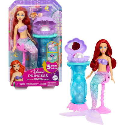 Muñeca de sirena princesa Disney con cabello rojo y accesorios de baño