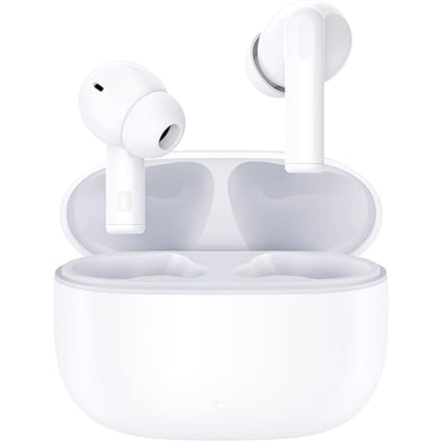 Auriculares HONOR blancos frente a estuche, tecnología de sonido avanzada