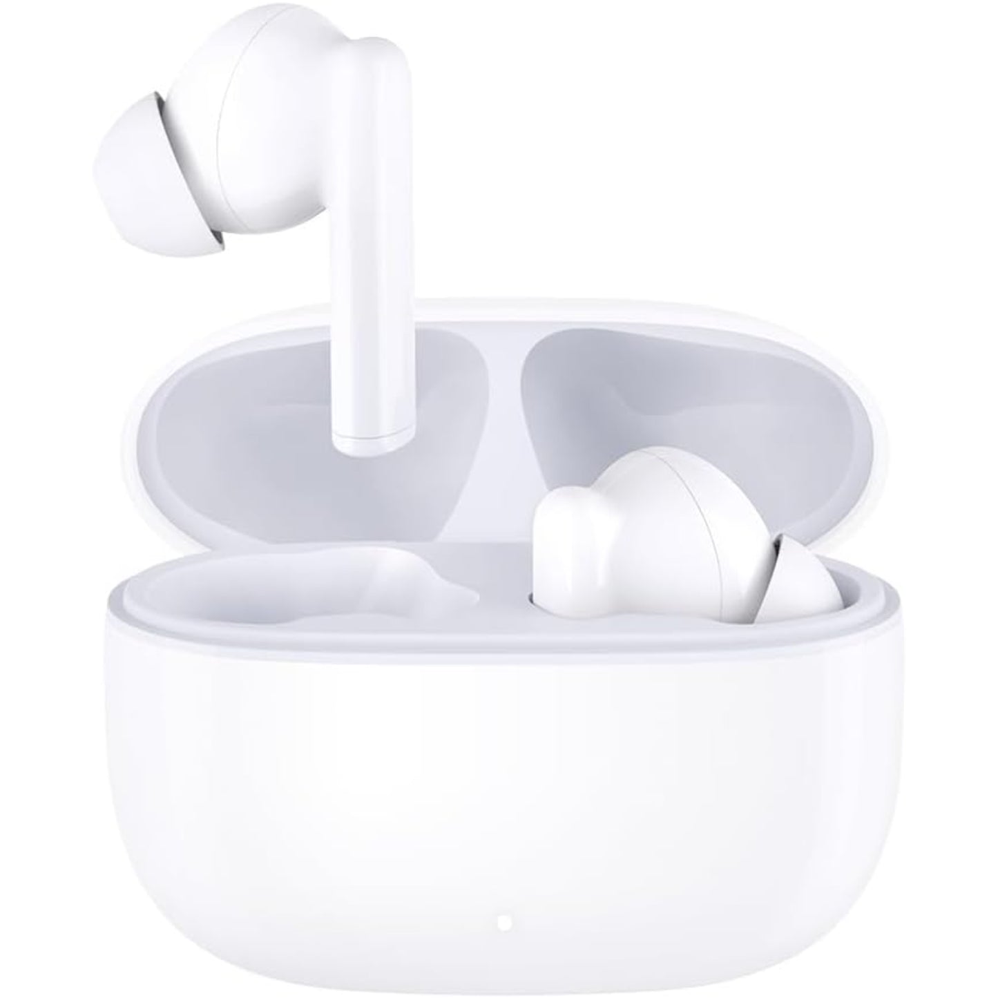 Auriculares HONOR LL050510 blancos, vista lateral con funda abierta