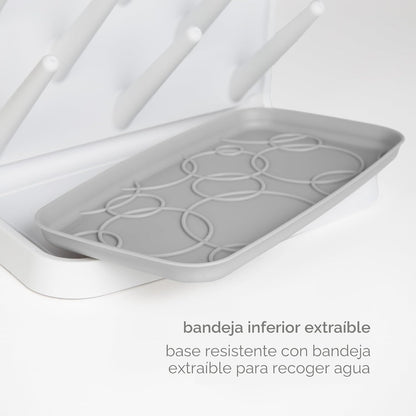 bandeja gris extraíble de base resistente para recoger agua