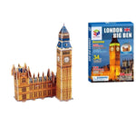 Puzle 3D Big Ben Londres, modelo de la famosa torre con detalles realistas