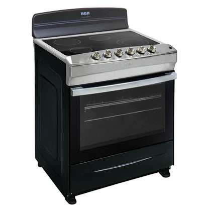 Estufa eléctrica vitrocerámica 4 quemadores RCA con diseño moderno y horno de gran capacidad