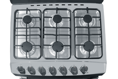 Quemadores de gas RCA en plata, vista superior en cocina moderna