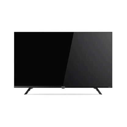 Televisor inteligente RCA negro frontal con diseño moderno y elegante