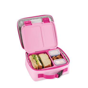 Lonchera rosa abierta, ideal para recipientes para llevar comida al trabajo