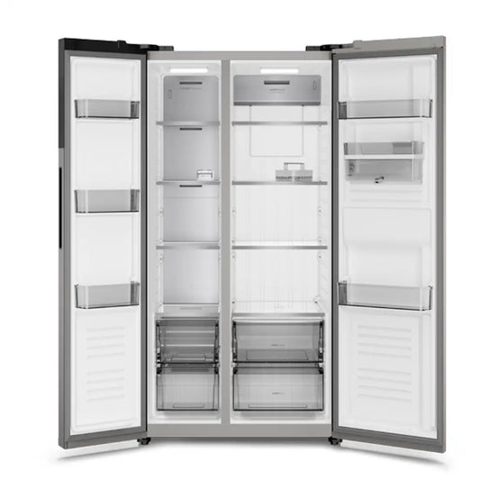 Refrigerador Frigidaire de doble puerta en acero inoxidable, interior espacioso y organizado
