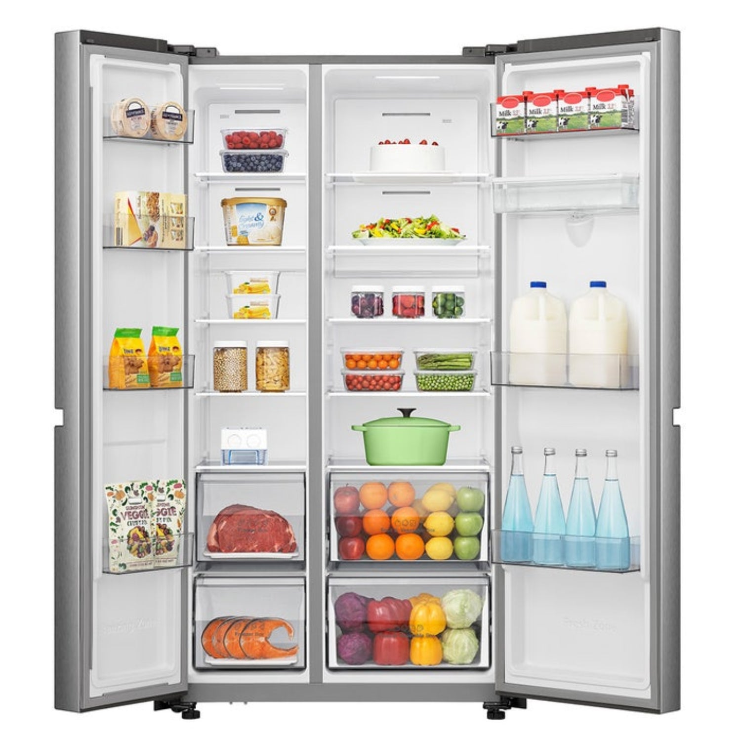 Refrigeradora Hisense Side-by-Side 23ft³ Inverter Silver RS230WV5A