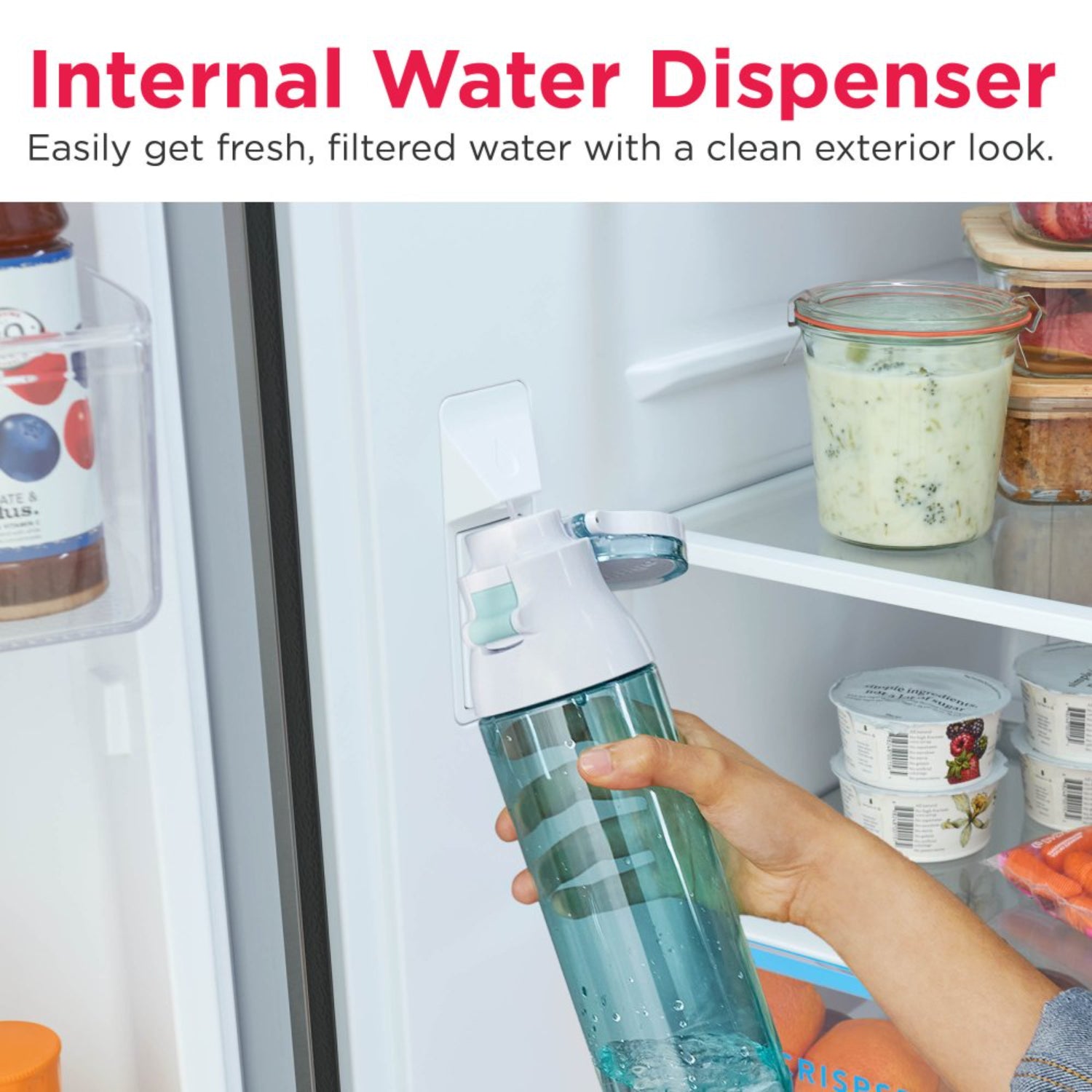 Dispensador de agua interno en la refrigeradora fd 21 doble puerta Honduras para agua filtrada y fresca