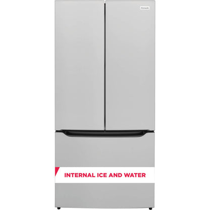 Refrigeradora fd 21 doble puerta Honduras con dispensador de agua y hielo interno en color plata