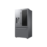 Refrigeradora Samsung gris frontal, diseño de puertas francesas, ideal para cocinas modernas