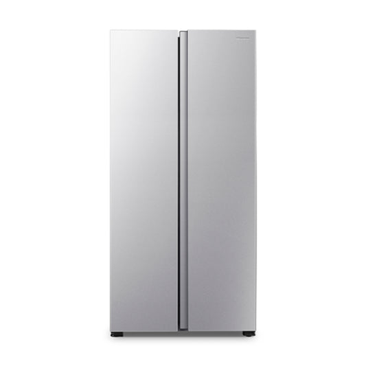 Refrigeradora side by side 16 pies inverter HISENSE con diseño moderno y acabado en acero inoxidable