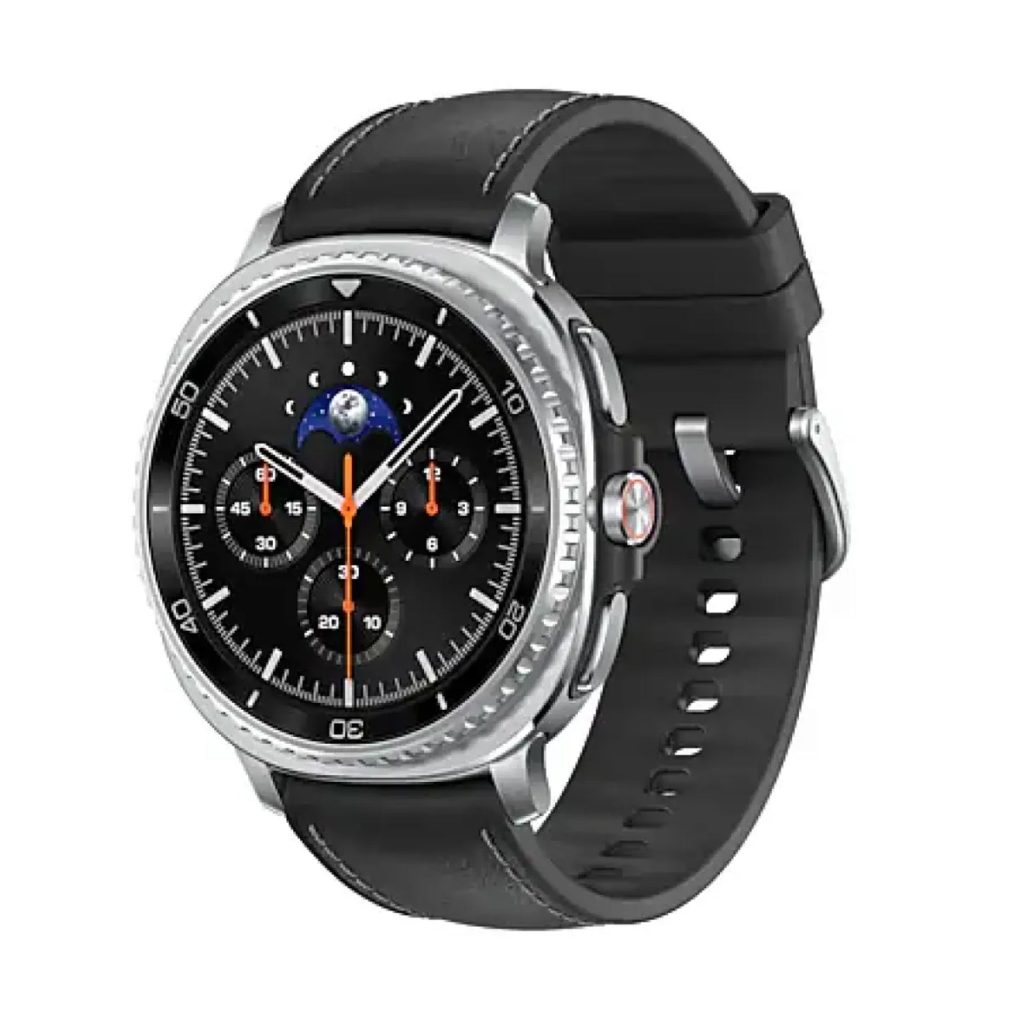 Reloj inteligente Samsung, modelo LL050510, vista lateral con correa negra