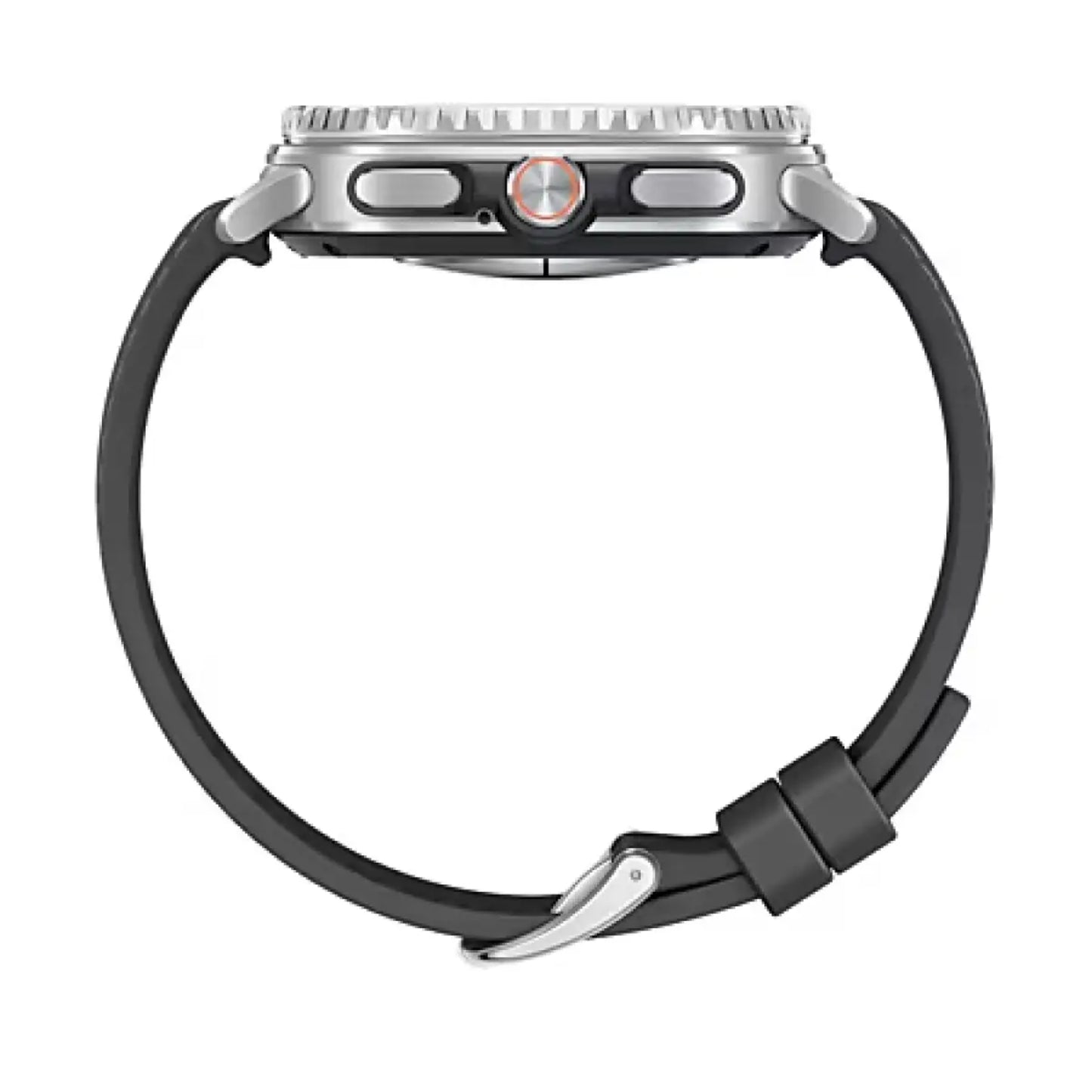 reloj inteligente Samsung gris lateral, vista del perfil