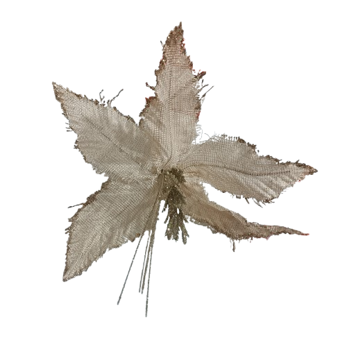 NAV. FLOR DE PASCUA DORADA CON ESCARCHA 29CM
