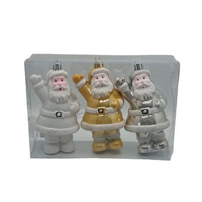 NAV. SET 3 GOLD/WHITE SANTA PENDANT