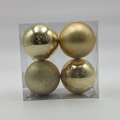 Set de 4 Pelotas Navideñas de PVC 10cm - Color Dorado