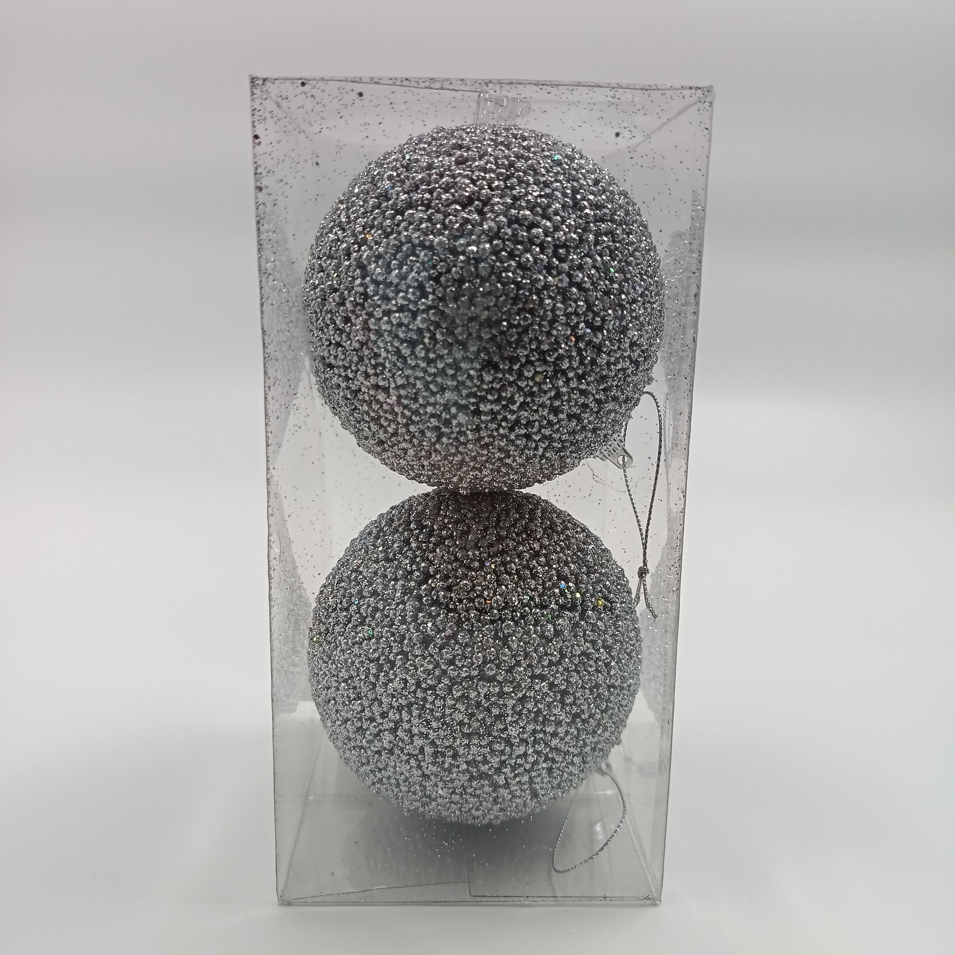 NAV. PELOTA SET2 10CM PLATA GRAVA BRILLO