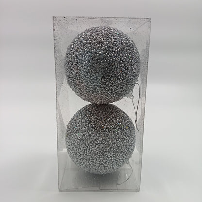 NAV. PELOTA SET2 10CM PLATA GRAVA BRILLO