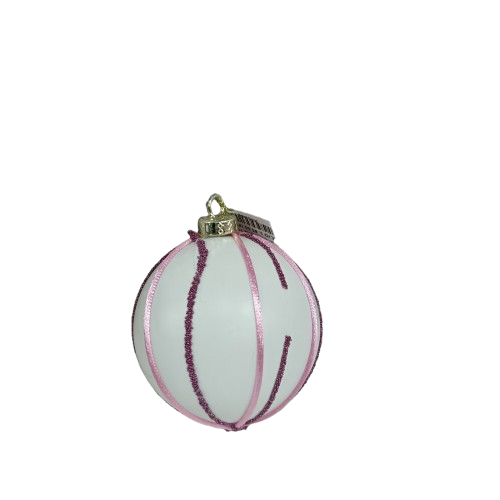 NAV. DECOR BALL PENDANT WHITE/PINK 8 C