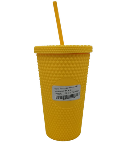 VASO C/TAPA + PAJILLA SURT.