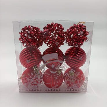 NAV. SET OF 9 BALLS FOR TREE 6CM ASSORTED