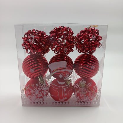 NAV. SET OF 9 BALLS FOR TREE 6CM ASSORTED