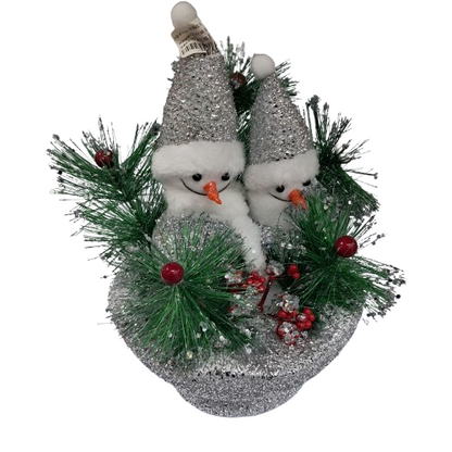 Silver Snowman Ornament