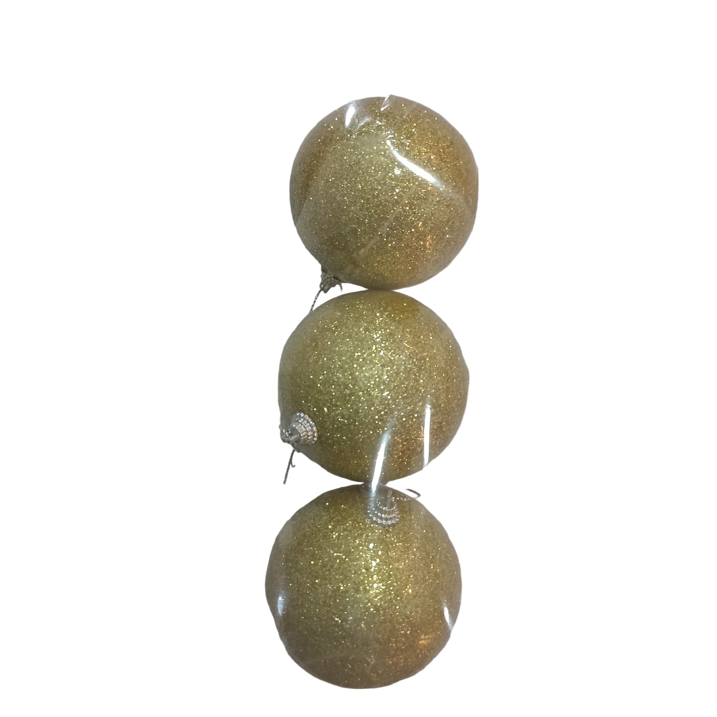 NAV. SET DE 3 PELOTAS DORADAS 8CM