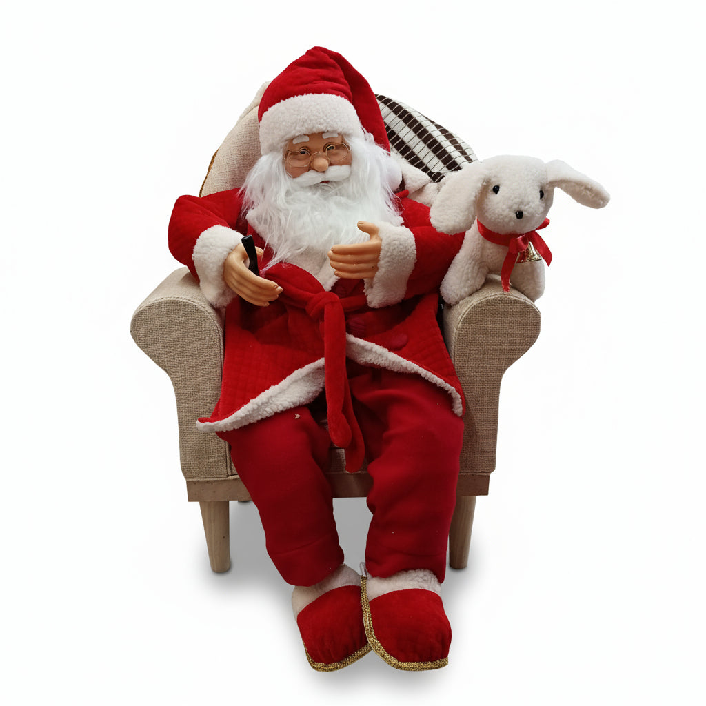 NAV. ORNAMENT 75CM SANTA IN CHAIR