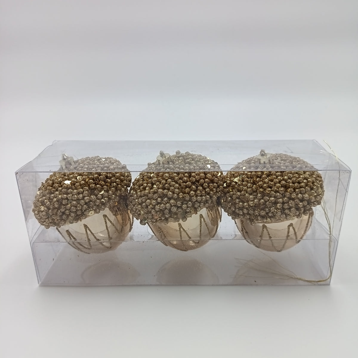 NAV. SET OF 3 GOLD ACORN PENDANTS