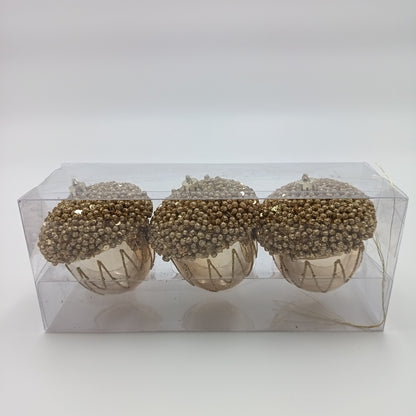 NAV. SET OF 3 GOLD ACORN PENDANTS