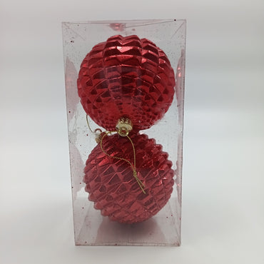 NAV. PELOTA SET2 10CM ROJO TROQ./BRIL.