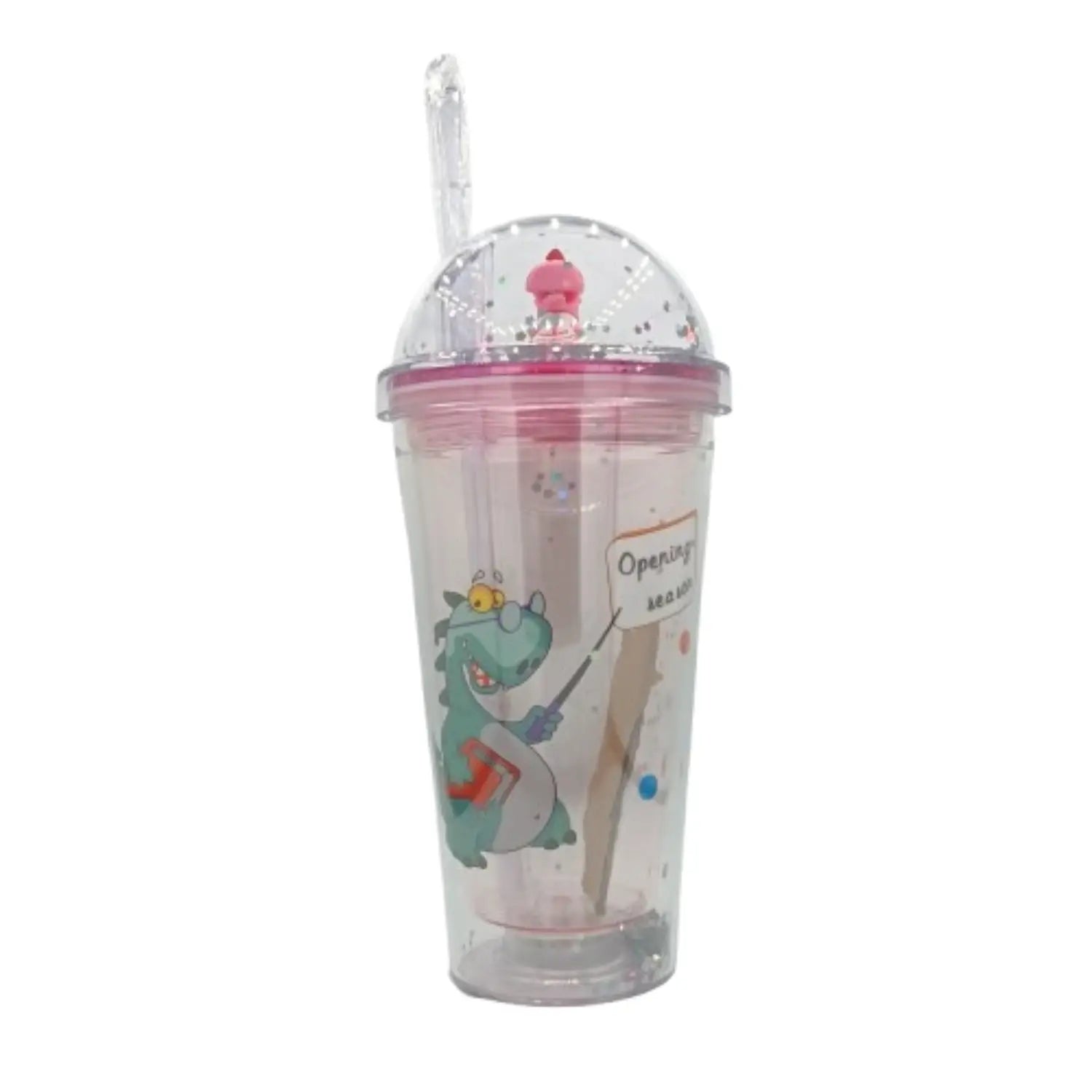 CUP WITH LID + STRAW ASSORTED