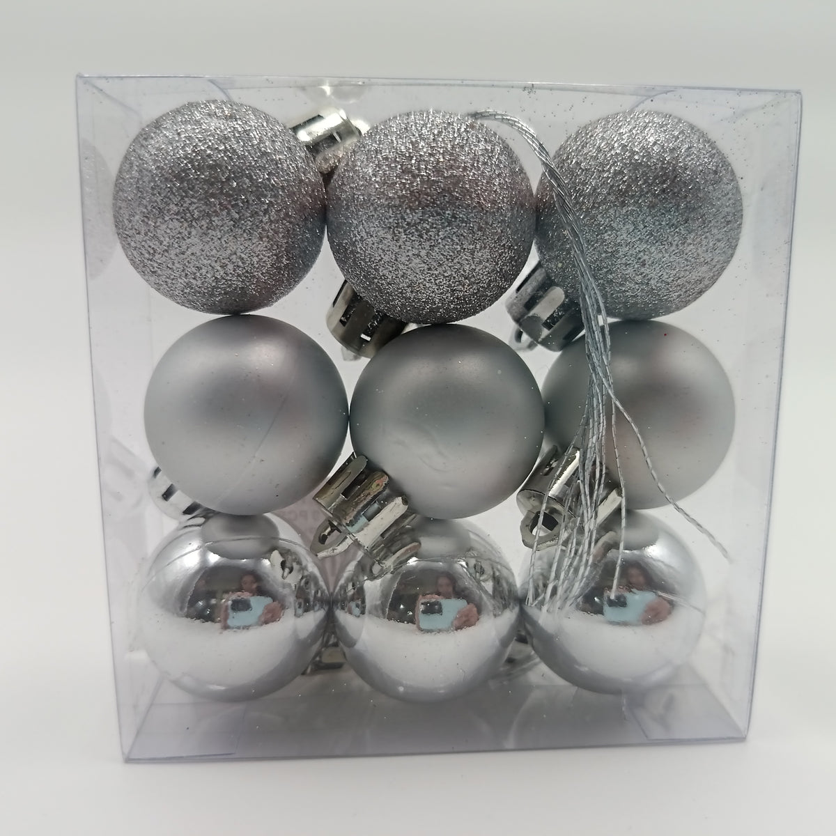 NAV. SET 9 PCS PELOTAS 3 CM PLATEADO