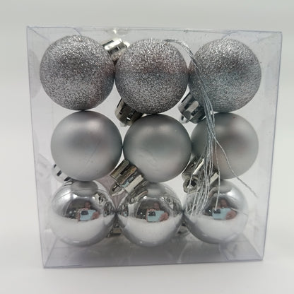 NAV. SET 9 PCS PELOTAS 3 CM PLATEADO