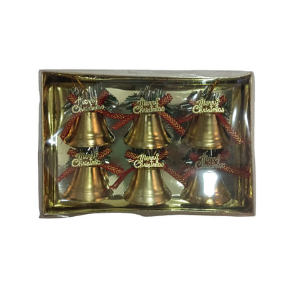 Christmas Tree Ornament with Red and Gold Bells