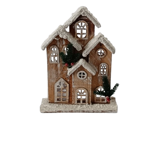 NAV. ADORNO CASA BLANCA DE MADERA 32CM