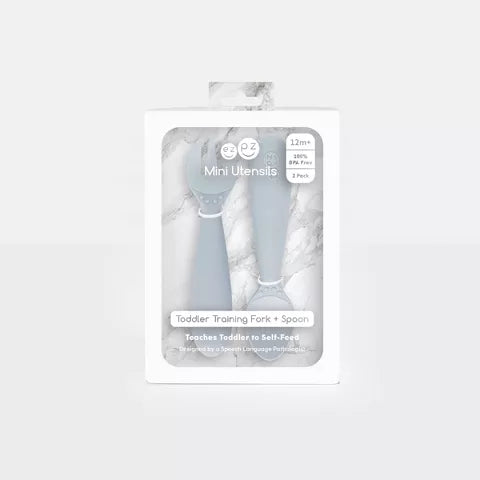 EZPZ MINI UTENSILIOS SILICON PEWTER