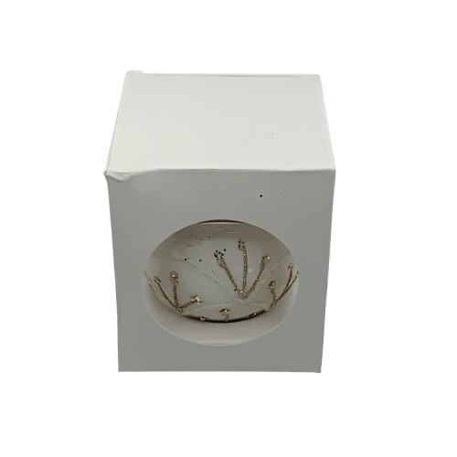 NAV. PELOTA BLANCA C/DORADO 8CM