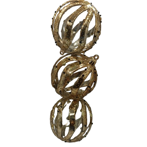 NAV. SET 3 COLGANTES DORADOS PELOTA