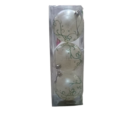 NAV. SET OF 3 BALLS 8CM WHITE