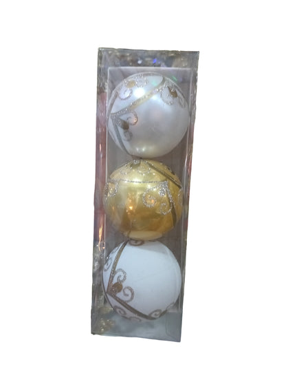 NAV. SET OF 3 TRANSPARENT GOLD BALLS